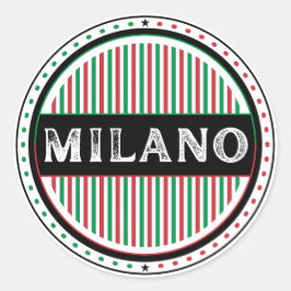 Pegatina Redonda Milano City Pride Emblem – Italian Identity