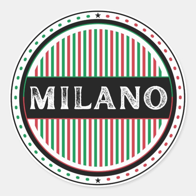 Pegatina Redonda Milano City Pride Emblem – Italian Identity (Anverso)