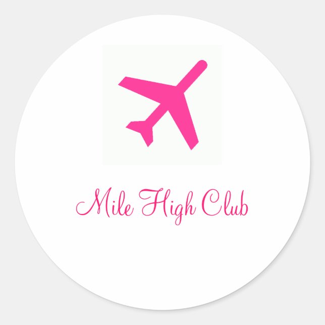 Pegatina Redonda Mile High Club - Personalizado (Anverso)