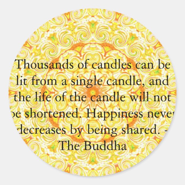 Pegatina Redonda Miles de velas se pueden encender desde una sola.. (Anverso)