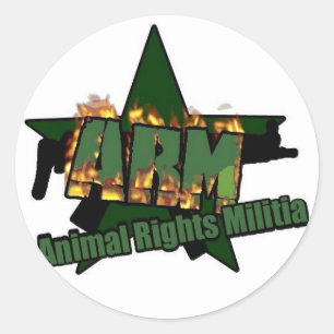 Pegatina Redonda Milicia de los derechos de los animales