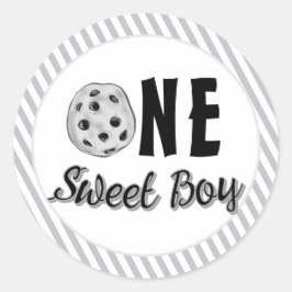 Pegatina Redonda Milk and Cookies Sweet First Birthday