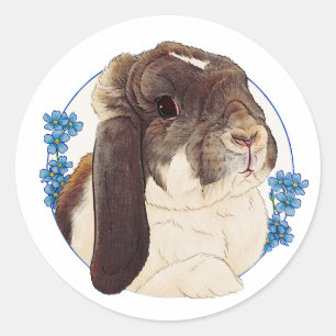 Pegatina Redonda Milly Moo Bunny