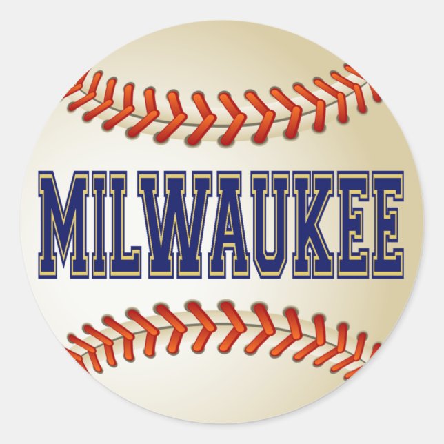 PEGATINA REDONDA MILWAUKEE BASEBALL (Anverso)
