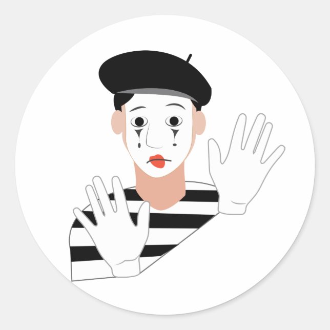 Pegatina Redonda Mime (Anverso)