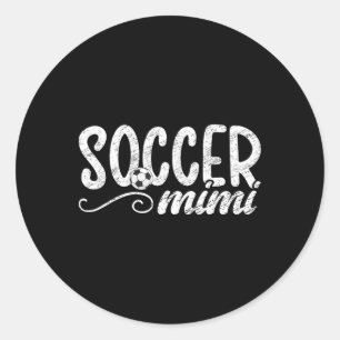 Pegatina Redonda Mimi fútbol Orgullosa Mimi De Un Jugador De Fútbol