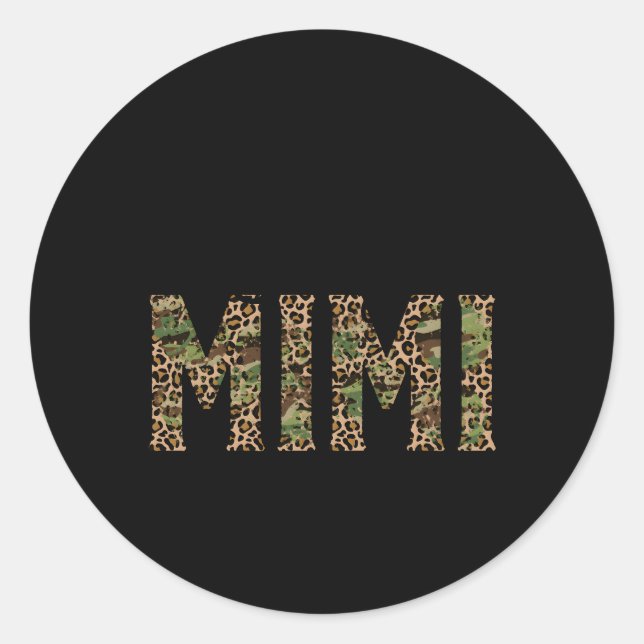 Pegatina Redonda Mimi Leopard Grandma Mimi De Mimi (Anverso)
