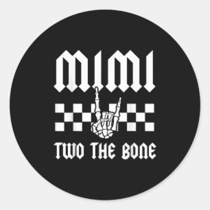 Pegatina Redonda Mimi Two The Bone Skeleton Hand 2º Birthday Boy G