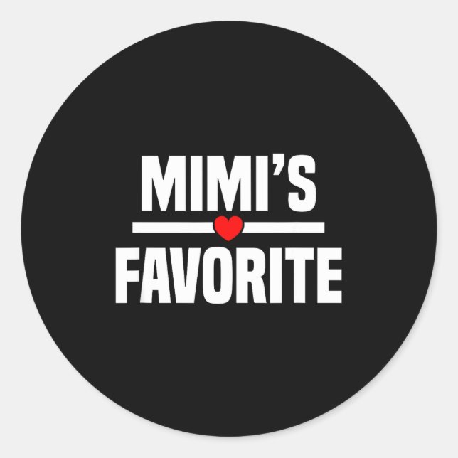 Pegatina Redonda Mimi's Favorite Granhild Funny Grandson Granddaugh (Anverso)