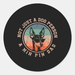 Pegatina Redonda Min Pin Dad Funny Bernard Dog Dad Day Men