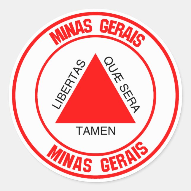 Pegatina Redonda Minas Gerais Round Emblem (Anverso)