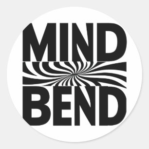 Pegatina Redonda Mind Bend Optical Illusion Bold Black and White