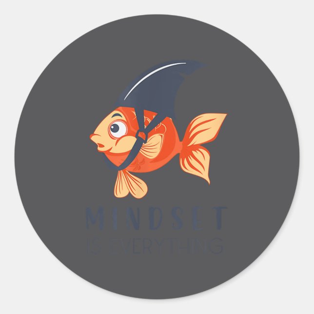 Pegatina Redonda Mind Set Is Everything Insration Funny  (Anverso)