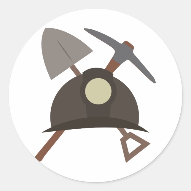 Pegatina Redonda Miner Gear (Anverso)