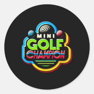 Pegatina Redonda Mini campeón de golf -