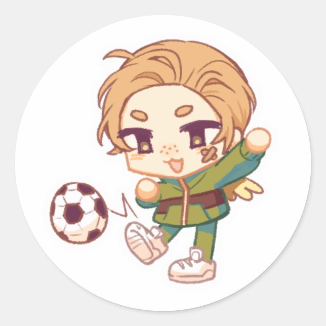 Pegatina Redonda Mini defensor divino (Anverso)