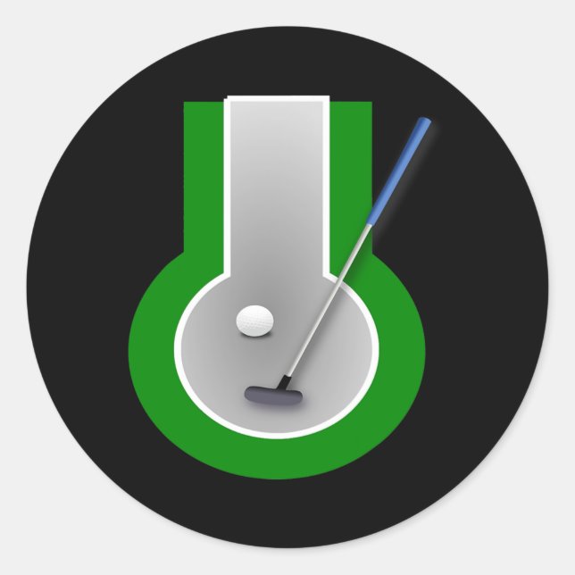 Pegatina Redonda Mini Golf Game  (Anverso)