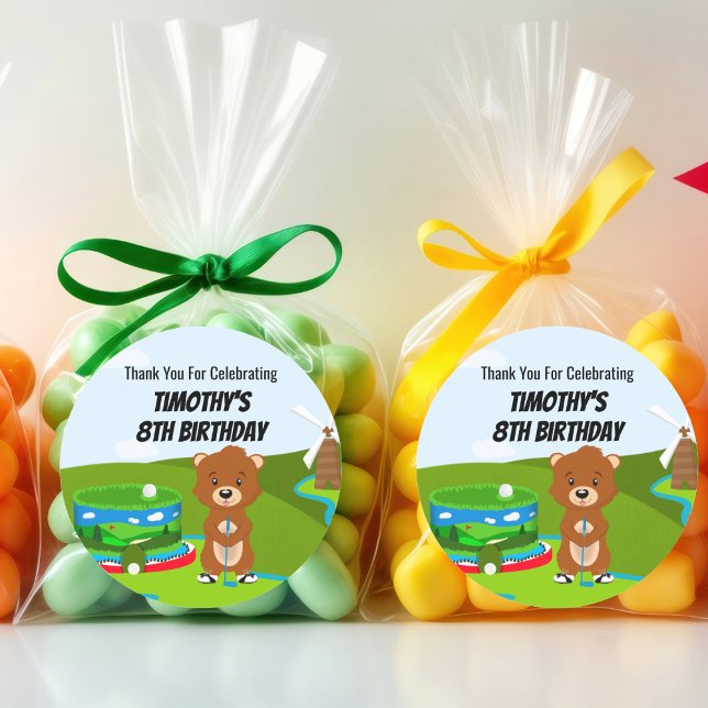 Pegatina Redonda Mini Putt Putt Birthday Cute Gopher Kids Gracias (Subido por el creador)