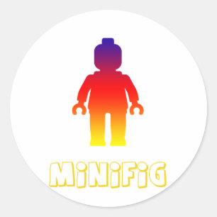 Pegatina Redonda Minifig [Arcoiris 2] del Personalizar My Minifig