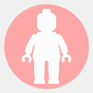Pegatina Redonda Minifig [blanco] cerca modifica mi Minifig para