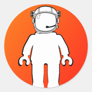 Pegatina Redonda Minifig de astronauta estilo banksy