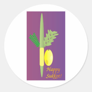 Pegatina Redonda Minim de Sukkot 4