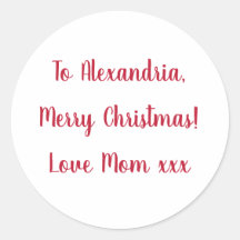 Mínima Feliz Navidad de parte de la madre, roja y 