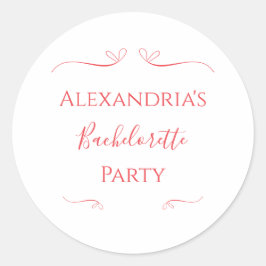 Pegatina Redonda Mínima fiesta moderna de soltera