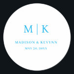 Pegatina Redonda Minimal and Chic | Wedding<br><div class="desc">Minimal and Chic | Black and White Wedding Classic Round StickerThese elegant,  modern wedding or bridal shower napkins feature a simple black and white text design that exudes minimalist style. Add your initials or monogram to make them completely your own.</div>