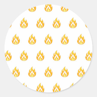 Pegatina Redonda Minimal Fire Flame Icon Hot Lit Aesthetic Graphic