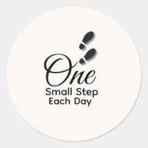 Minimal Motivational Sticker – One Small Step Each