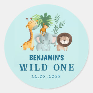 Pegatina Redonda Minimal Safari Wild One