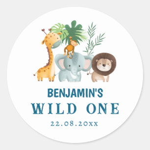 Pegatina Redonda Minimal Safari Wild One