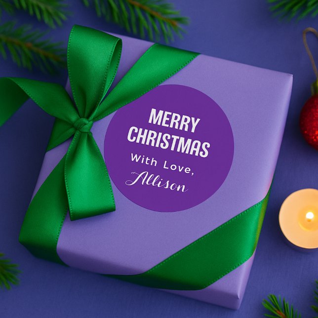 Pegatina Redonda Minimal Simple Modern Chic Typography Christmas (Subido por el creador)