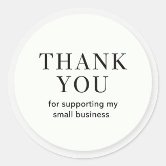 Pegatina Redonda Minimal thank you small business sticker