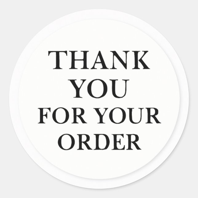 Pegatina Redonda Minimal thanks for your order sticker (Anverso)