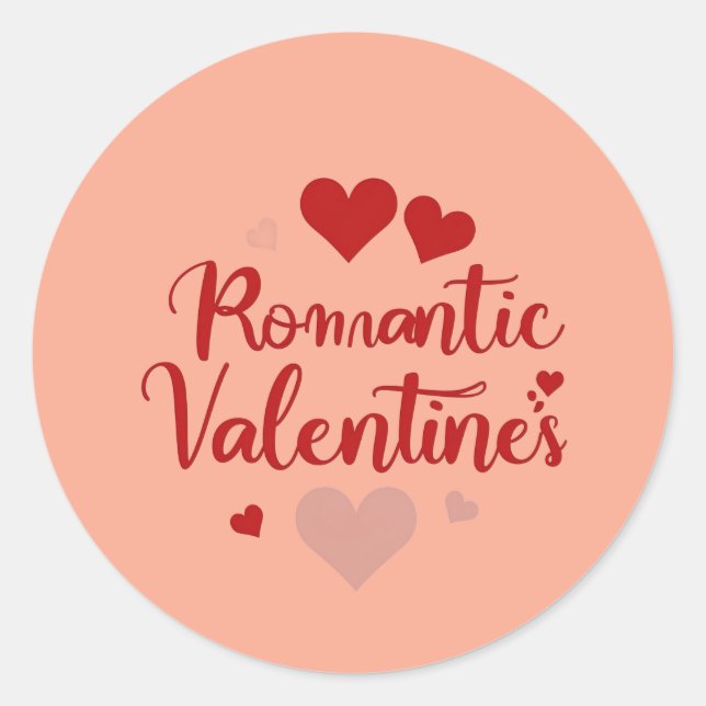 Pegatina Redonda Minimal Valentine’s Day Love Typography Design | R (Anverso)