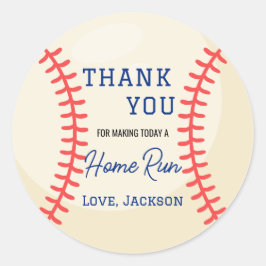 Pegatina Redonda Minimalist Baseball Gifts Favor Thank You