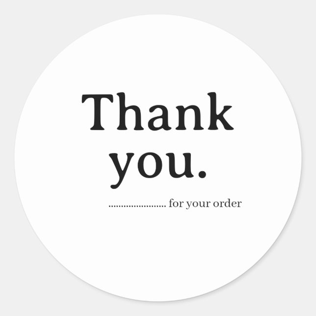 Pegatina Redonda Minimalist Business Thank You Sticker (Anverso)