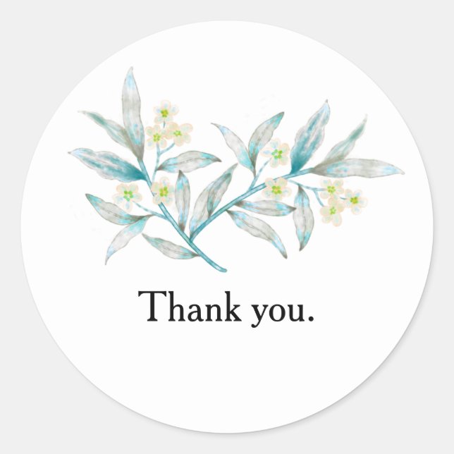 Pegatina Redonda Minimalist Business Thank You Sticker (Anverso)