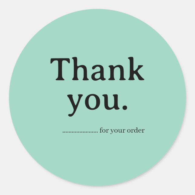 Pegatina Redonda Minimalist Business Thank You Sticker (Anverso)