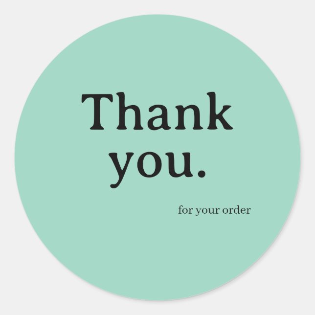 Pegatina Redonda Minimalist Business Thank You Sticker (Anverso)