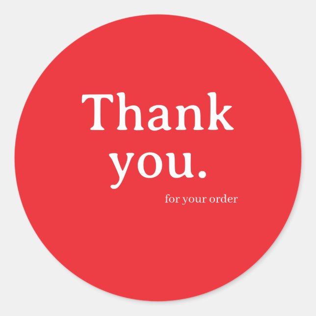 Pegatina Redonda Minimalist Business Thank You Sticker (Anverso)