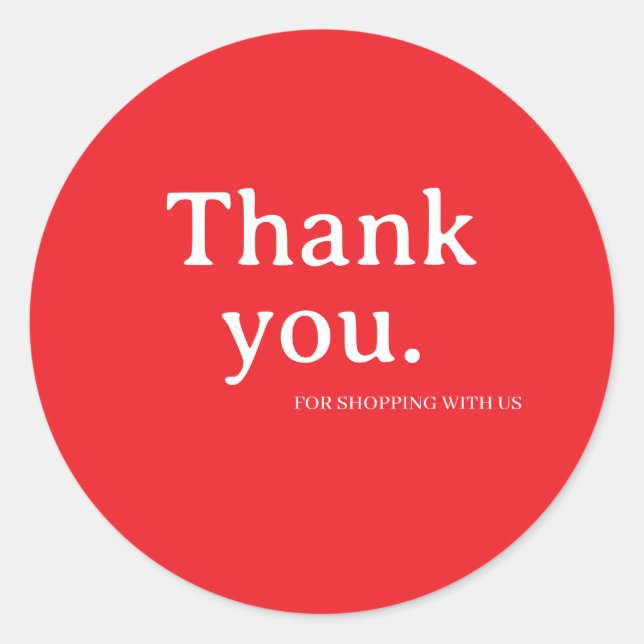 Pegatina Redonda Minimalist Business Thank You Sticker (Anverso)
