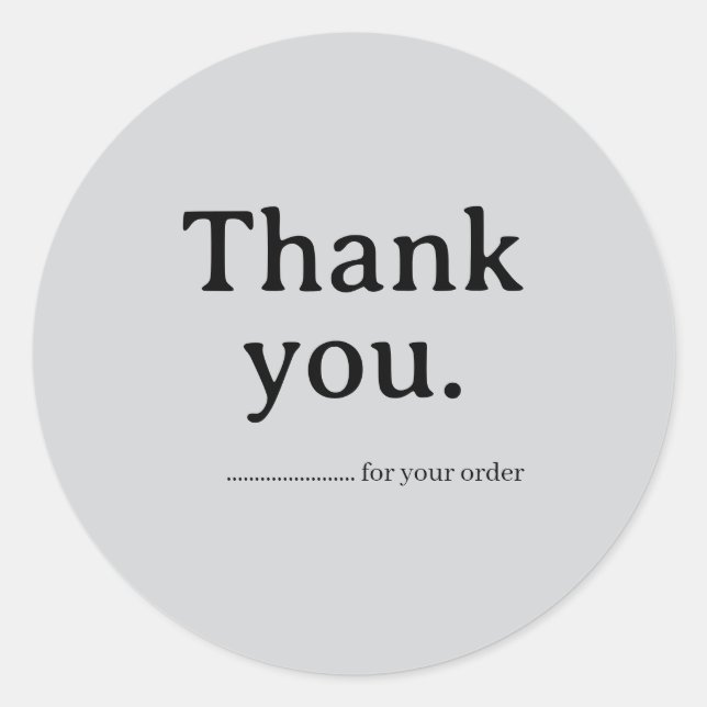 Pegatina Redonda Minimalist Business Thank You Sticker (Anverso)