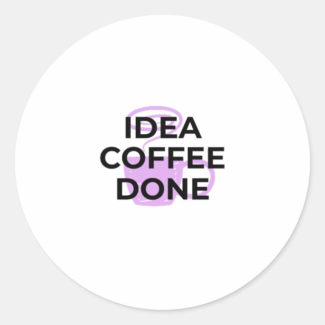 Pegatina Redonda Minimalist Coffee Typography Quote Die-Cut Sticker (Anverso)