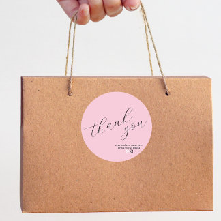 Pegatina Redonda Minimalist Contemporary Business Thank You