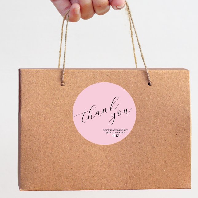 Pegatina Redonda Minimalist Contemporary Business Thank You (Subido por el creador)