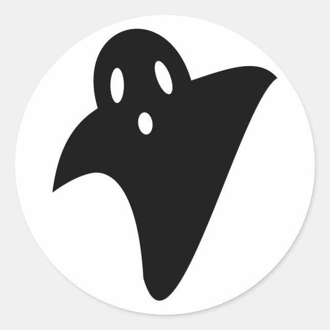 Pegatina Redonda Minimalist cute ghost  (Anverso)
