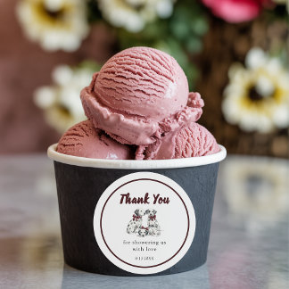 Pegatina Redonda Minimalist Gender Neutral Chic Dalmation 